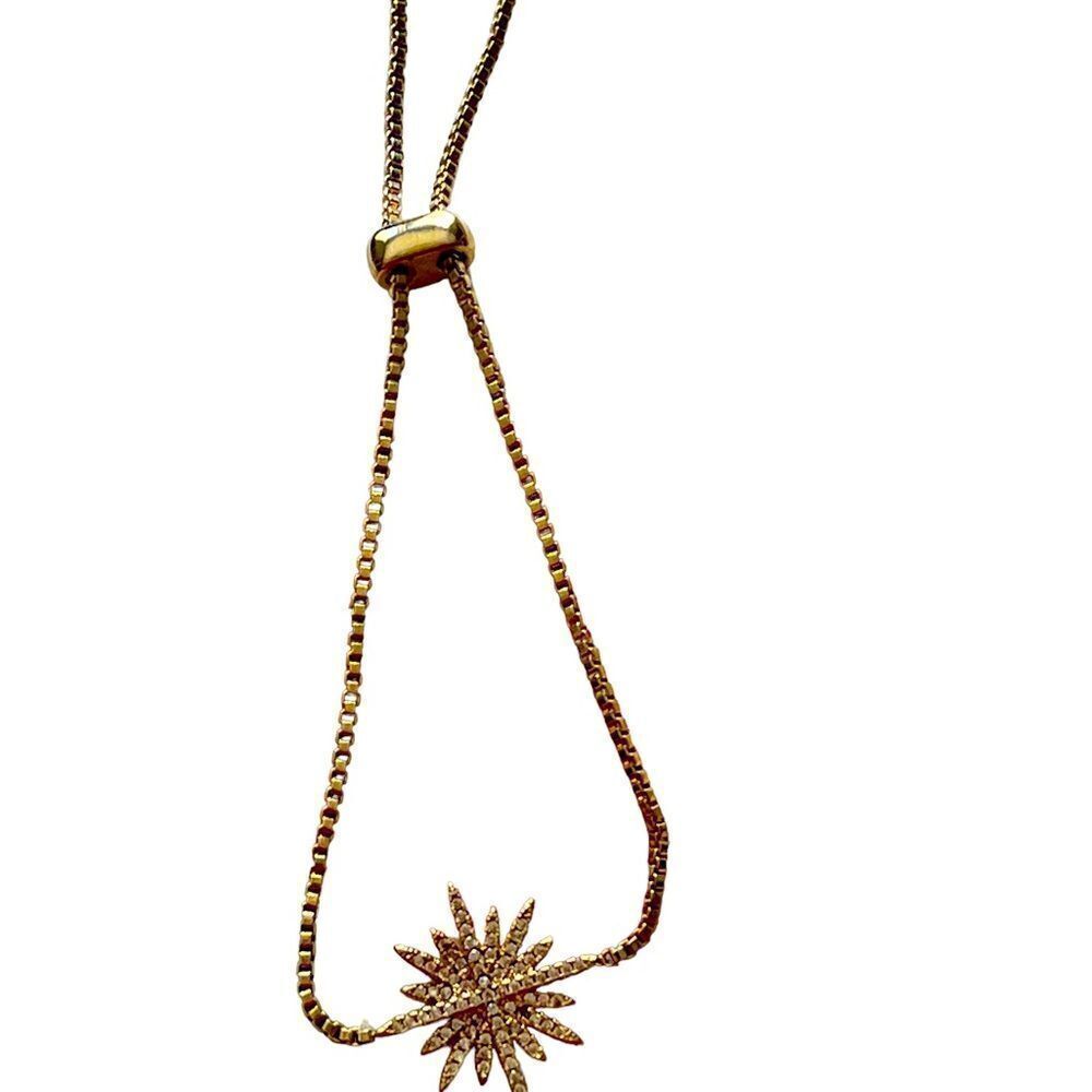 Dana Tyler Starburst Rhinestone Gold Adjustable Bracelet